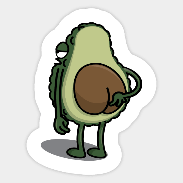 Avocado Butt Sticker by DubyaTee